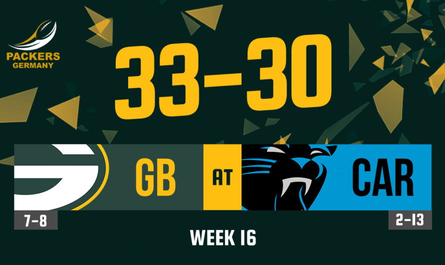 Week 16: Packers at Panthers – Glücklicher Sieg, dank schwacher Defense